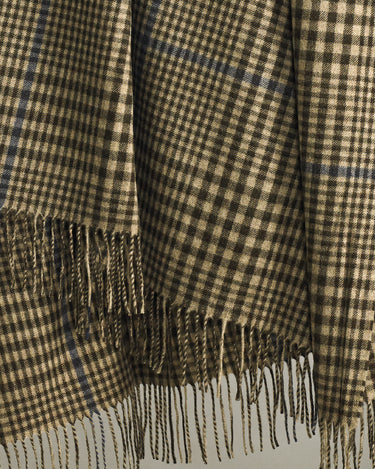 Teviot Check Lambswool Blanket Brown